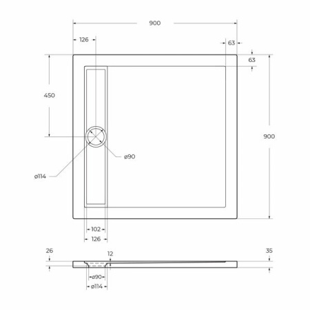 Душевой поддон (80х80) Belbagno Tray TRAY-BB-DUE-A-90-4-W0 без сифона